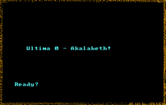 Akalabeth first Screen