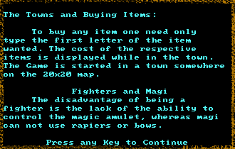 Akalabeth Town-Description