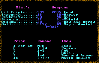 Akalabeth Gegrindete Stats