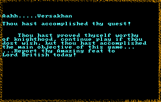 Akalabeth I am finaly a Knight! Level 10 No Lizard Man.